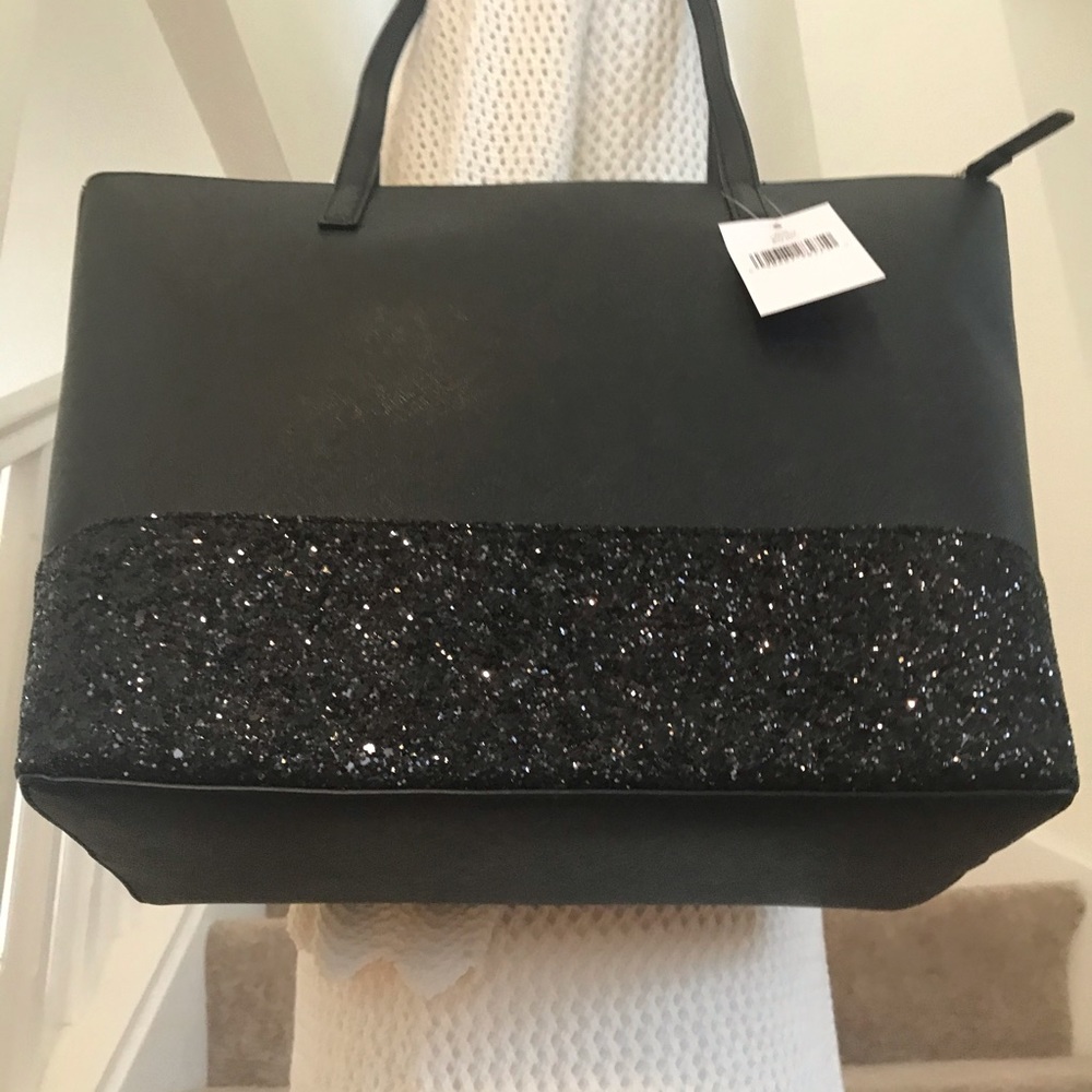 Kate Spade Penny Greta Court Glitter Black Tote - Picture 5 of 8